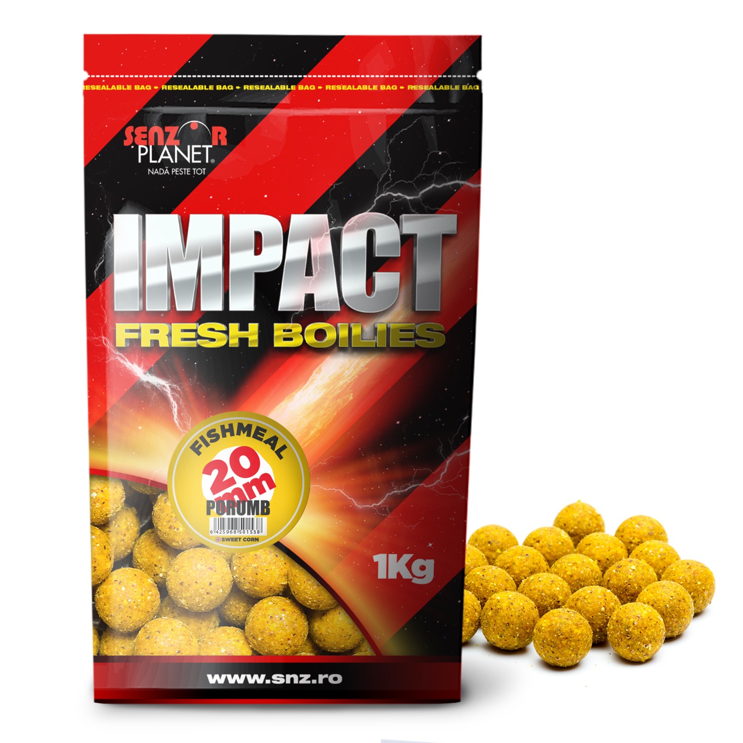 Boilies Senzor Planet, Porumb, 20mm/1kg