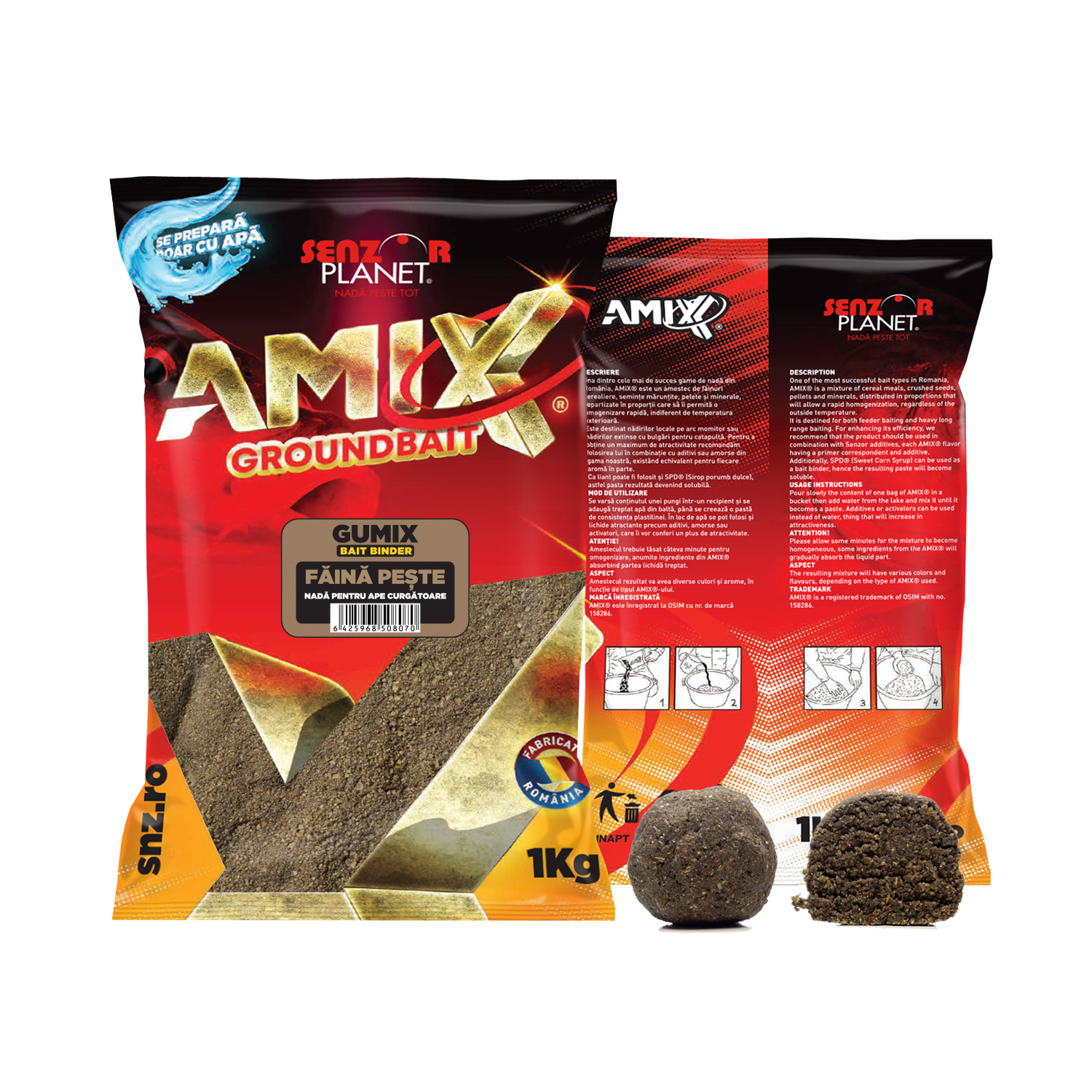 Groundbait Senzor Planet Gumix, Făină de Pește, 1kg