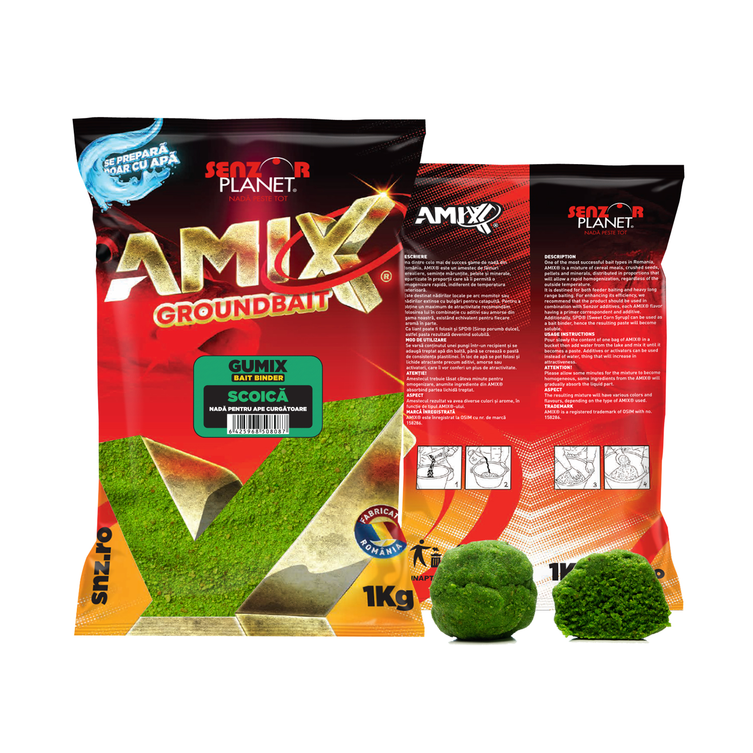Groundbait Senzor Planet Gumix, Scoică, 1kg