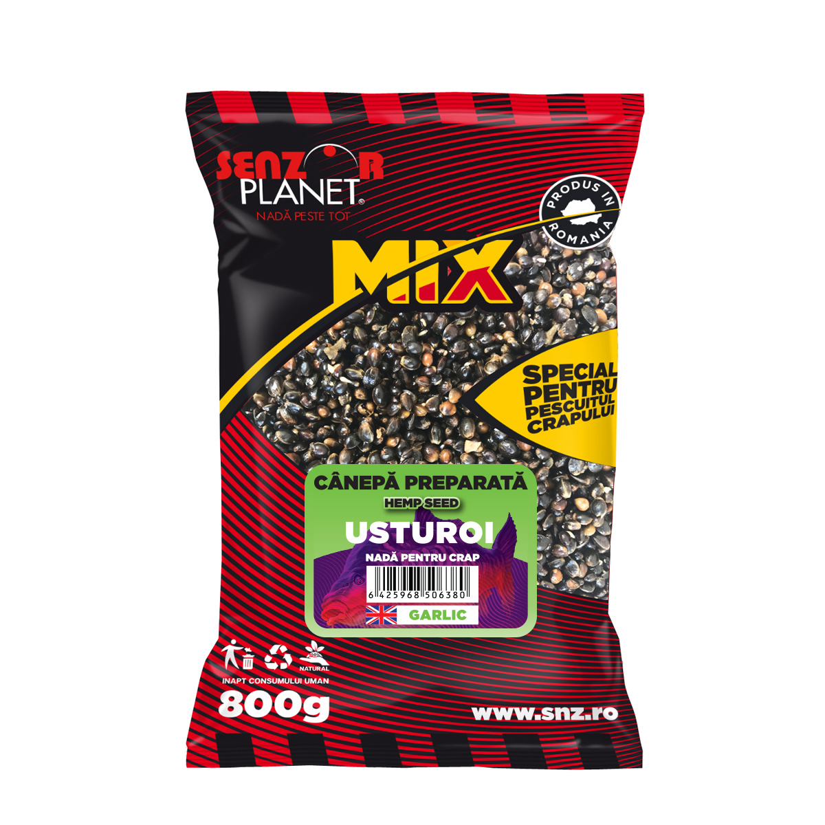 Cânepă preparată Senzor Planet, Usturoi, 800g