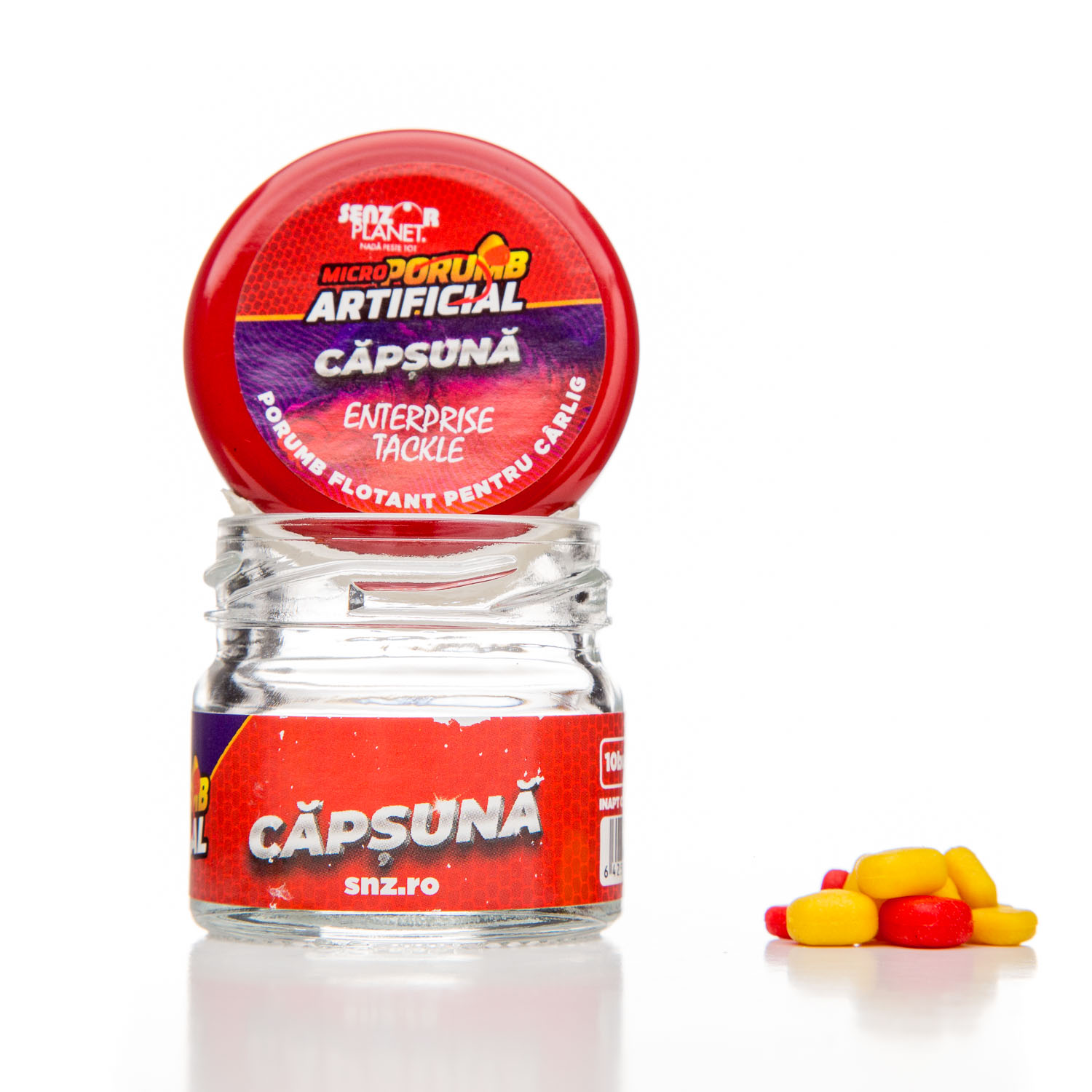 Micro-porumb artificial flotant Senzor Planet, Căpșună, 10buc/borcan