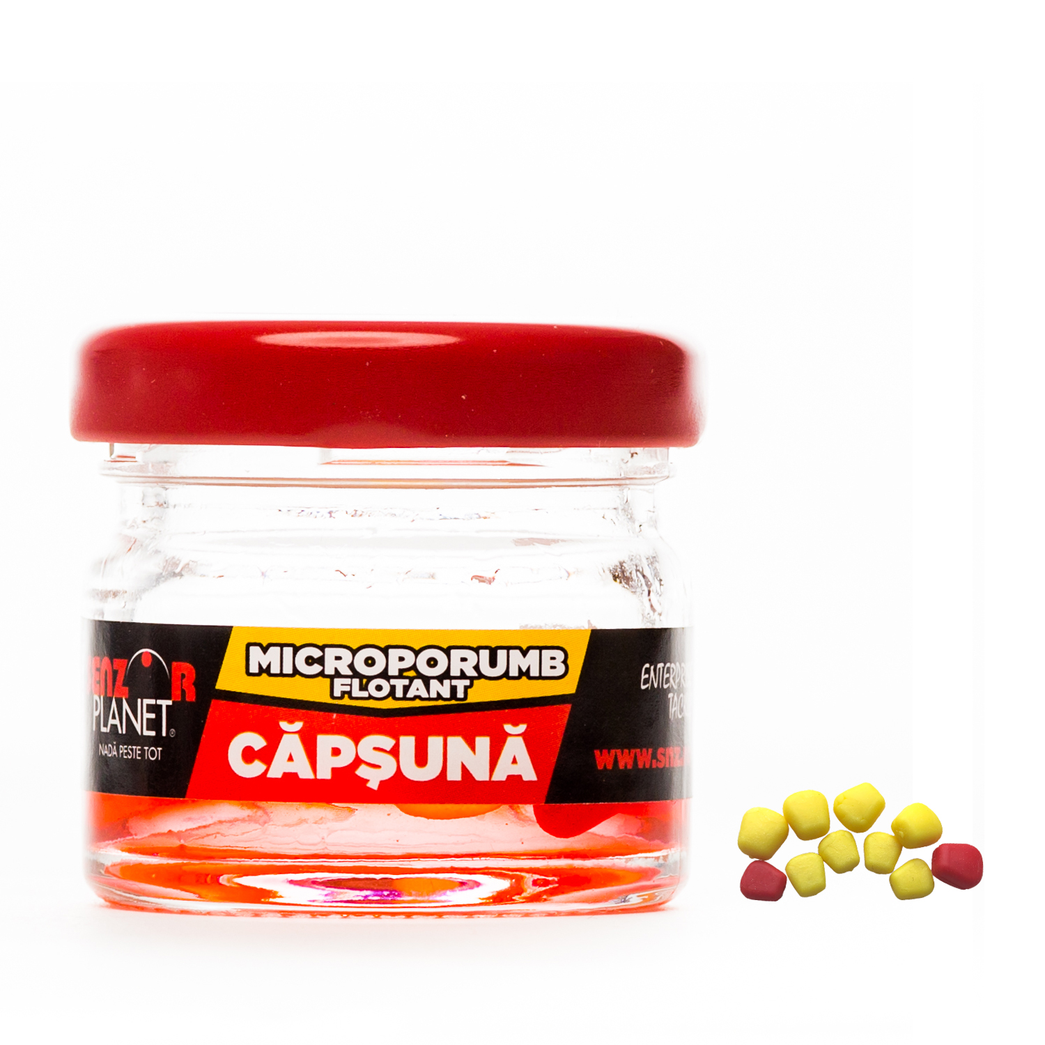 Micro-porumb artificial flotant Senzor Planet, Căpșună, 10buc/borcan