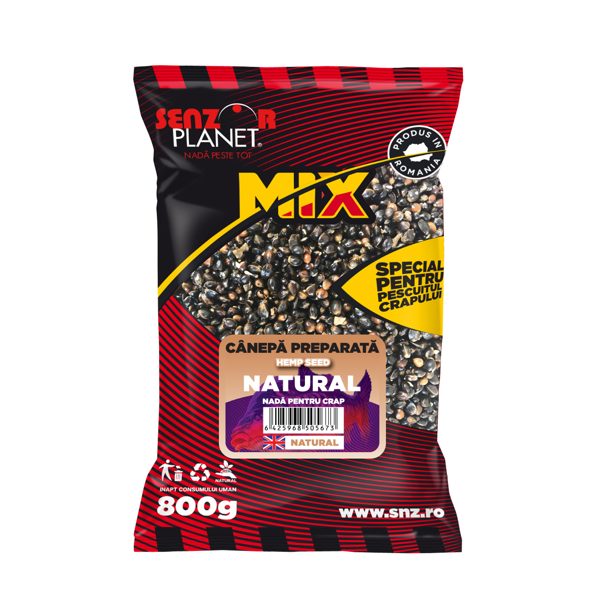 Cânepă preparată Senzor Planet, Natural, 800g