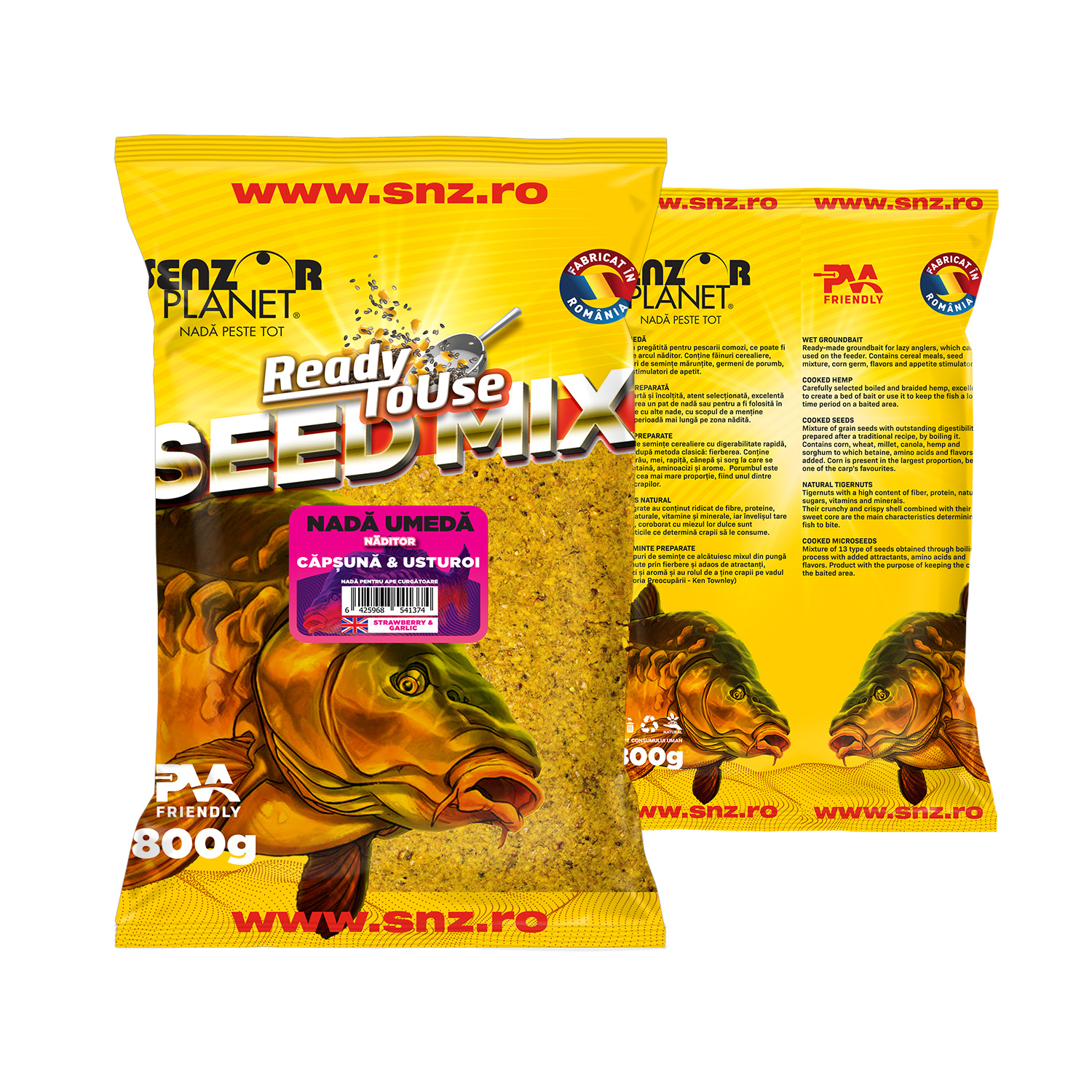 Nadă umedă Senzor Planet Ready To Use, Căpșună-Usturoi, 800g