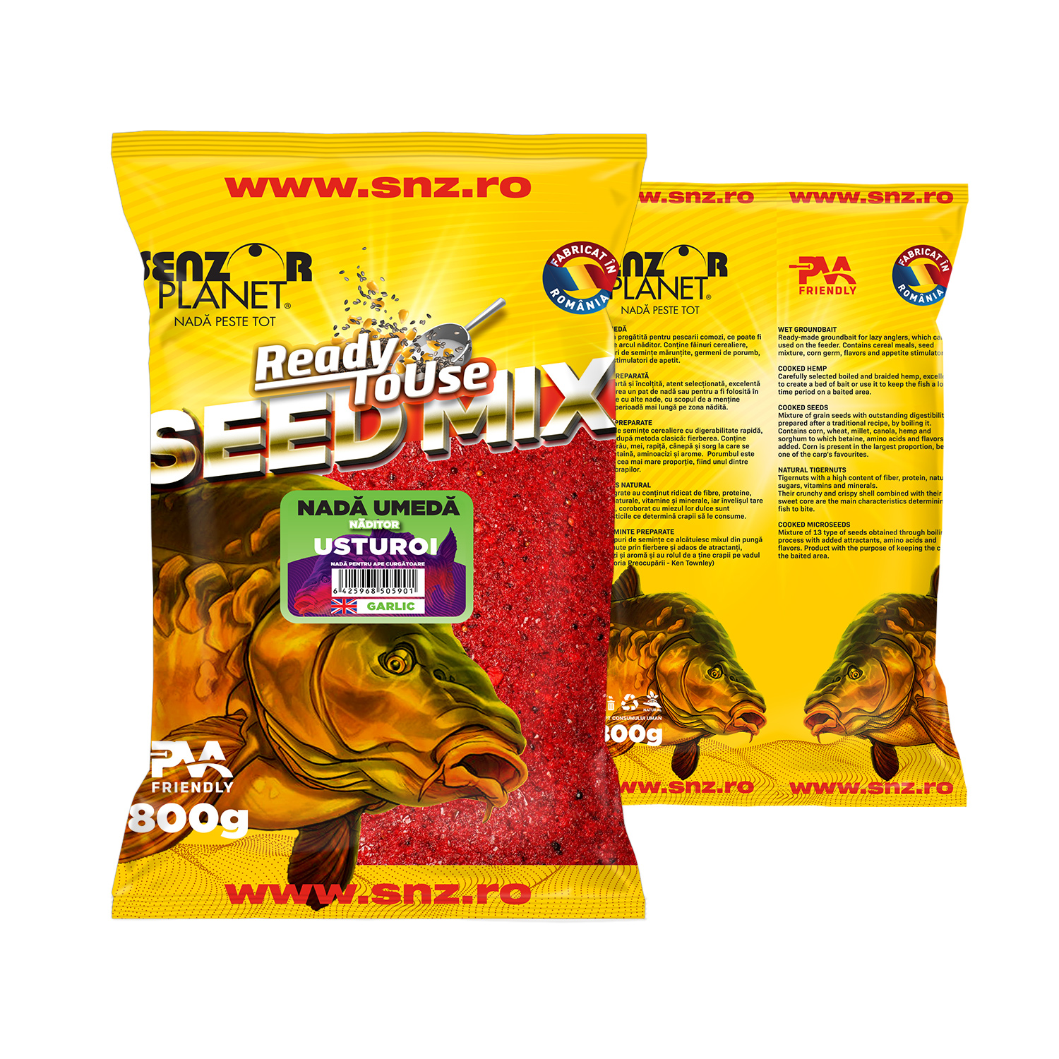 Nadă umedă Senzor Planet Ready To Use, Usturoi, 800g