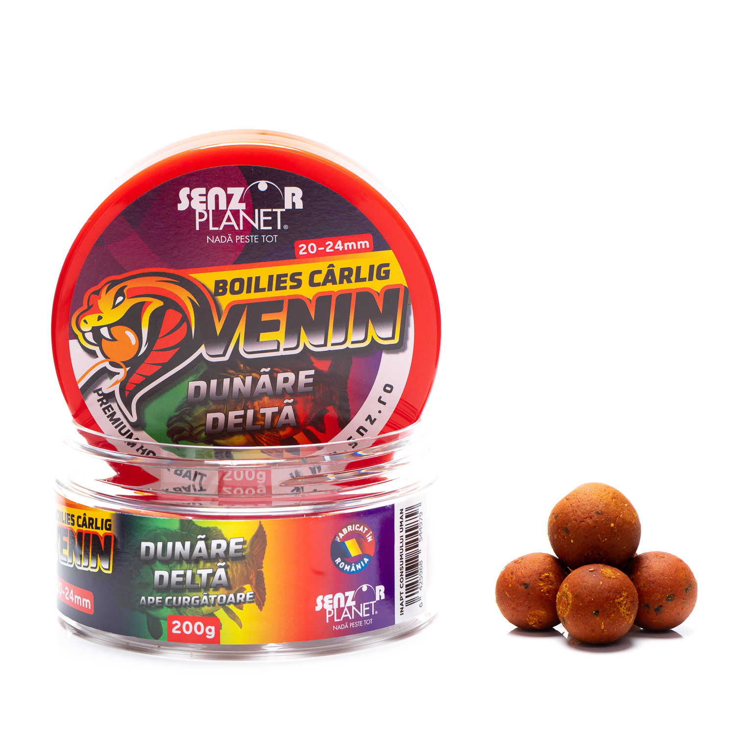Boilies pentru cârlig Senzor Planet Venin 20-24mm, Ape curgătoare-Dunăre/Deltă, 200g