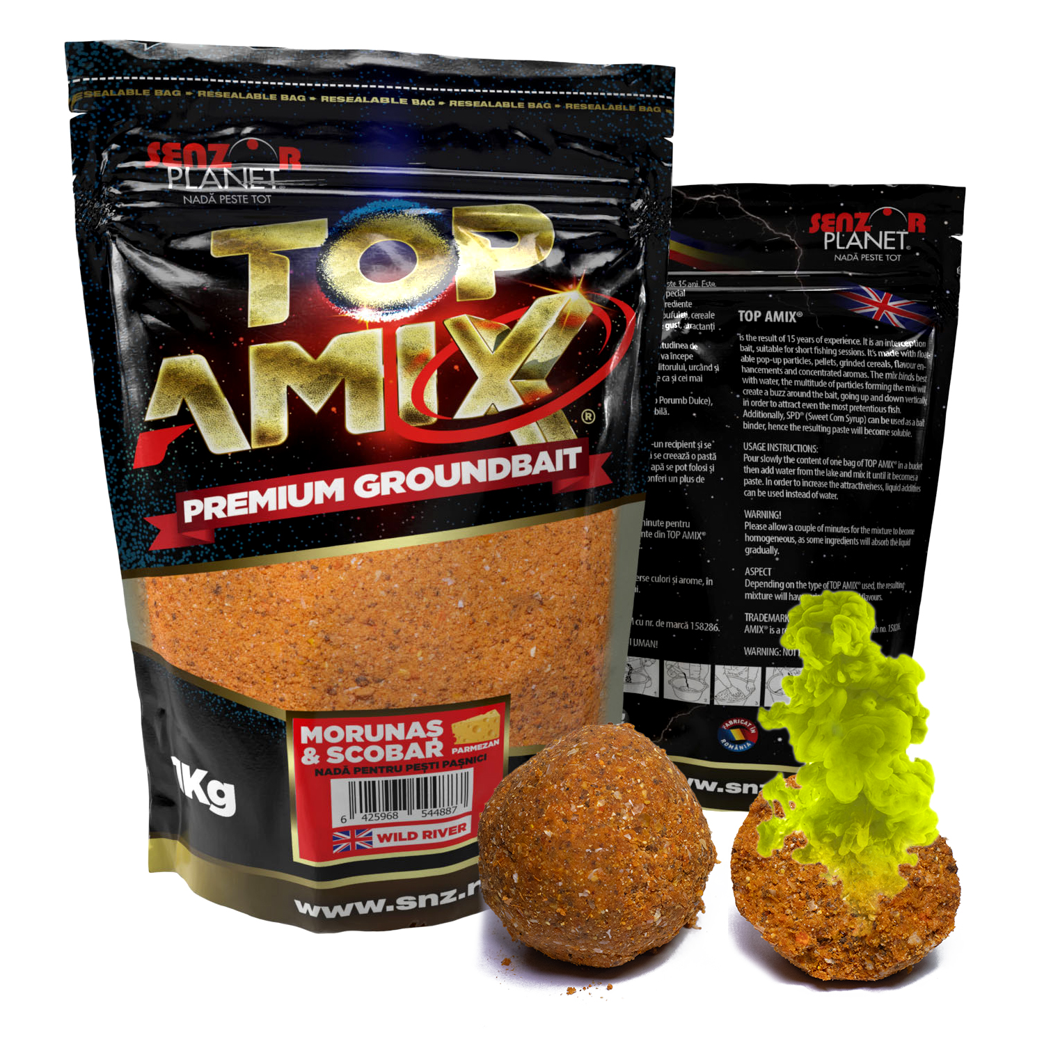 Groundbait Senzor Planet Top Amix, Morunaș & Scobar, 1kg