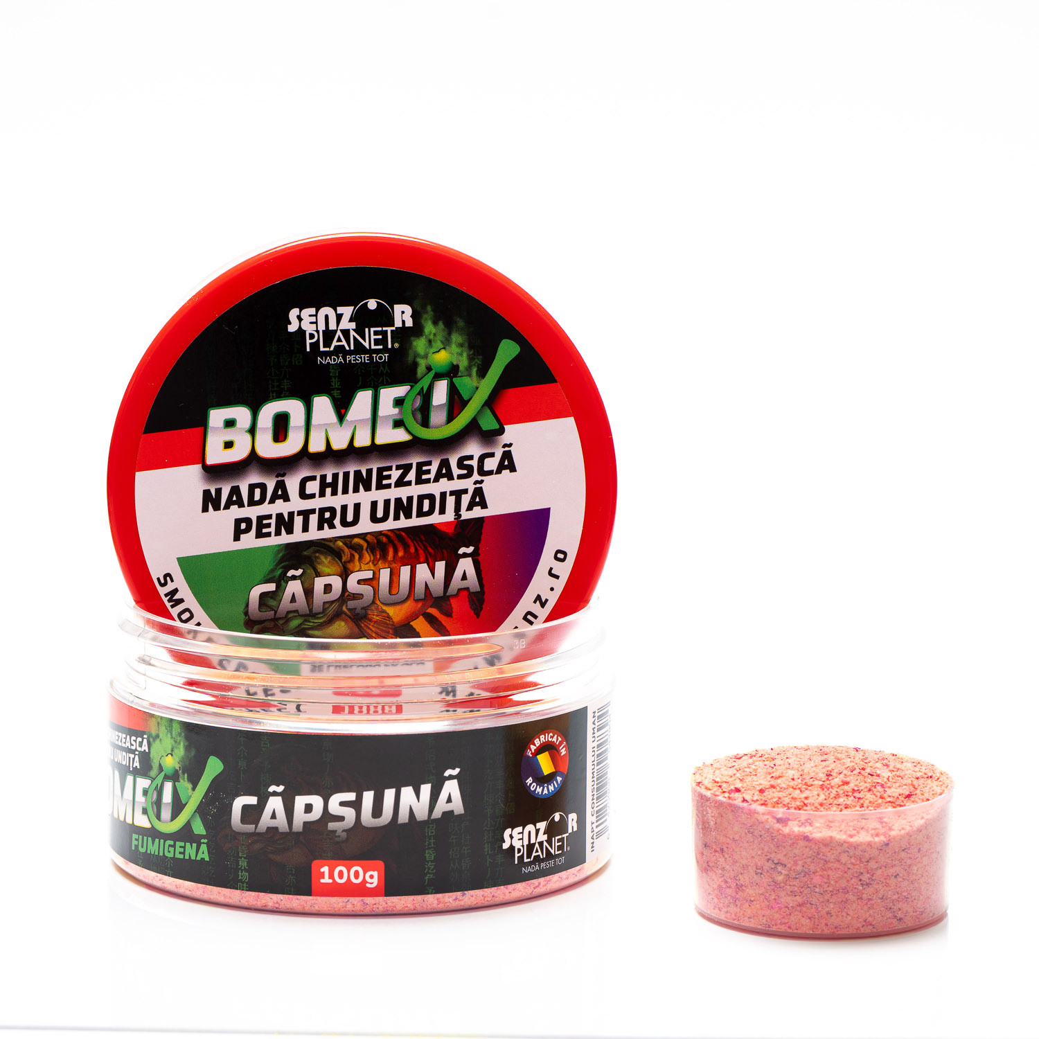 Nadă chinezească pentru undiță Senzor Planet BOMBIX, Fumigenă, Căpșună, 100g