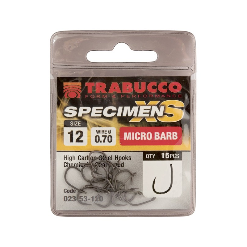 Cârlige Trabucco XS Specimen Micro Barb, Nr.10, 15buc/plic