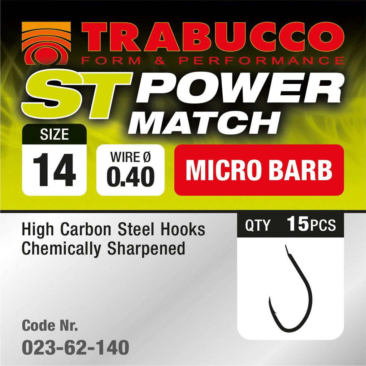 Cârlige Trabucco ST Power Match Micro Barb, Matt Black, Nr.10, 15buc/plic