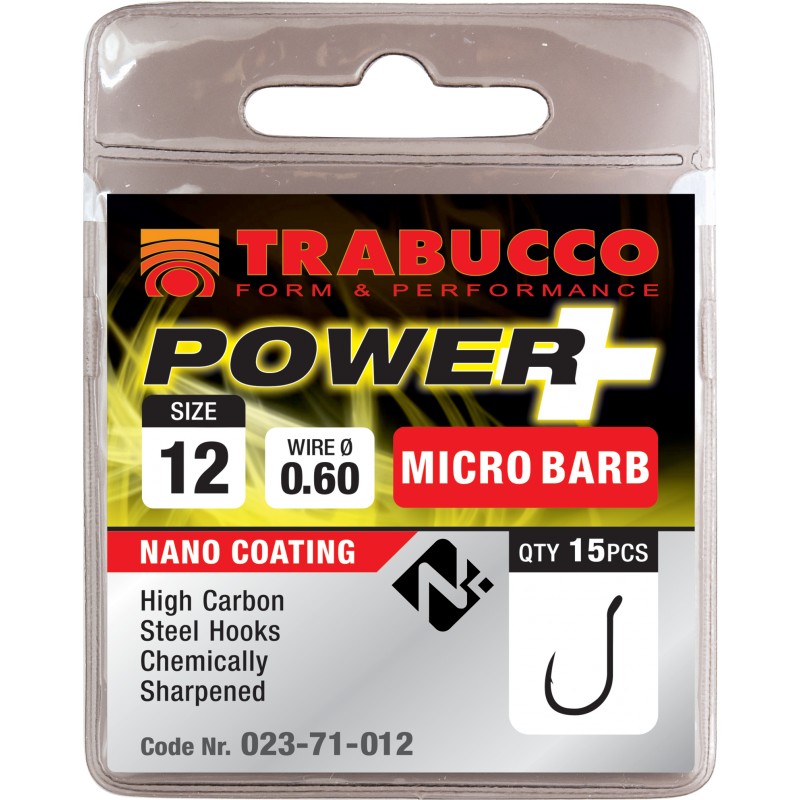 Cârlige Trabucco Power Plus Micro Barb, Nr.12, 15buc/plic