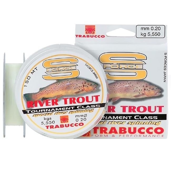 Fir monofilament Trabucco S-Force River Trout, 0.18mm/4.55kg/150m