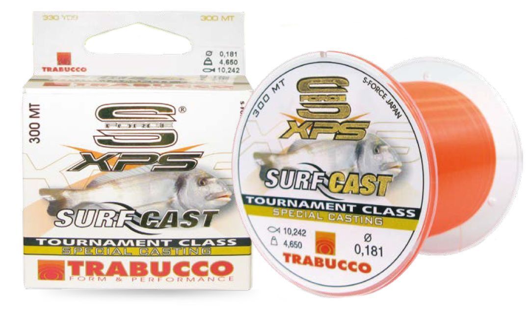 Fir monofilament Trabucco S-Force XPS Surf Cast, 0.25mm/8.46kg/300m