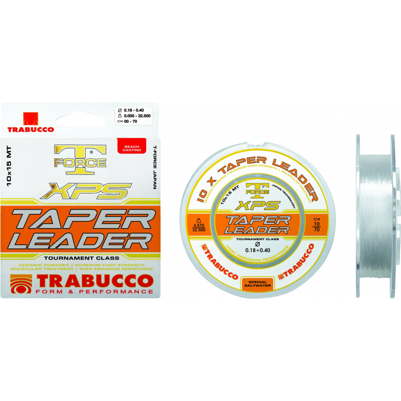 Fir înaintaș conic Trabucco T-Force XPS Taper Leader, 0.20mm-0.57mm/10x15m
