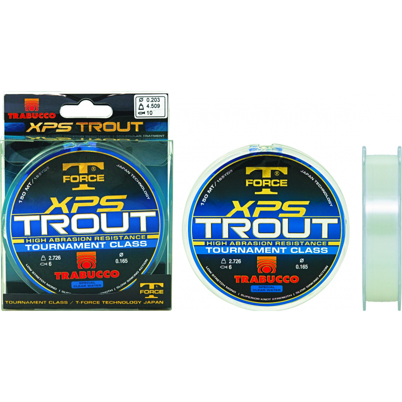 Fir monofilament Trabucco T-Force XPS Trout, Transparent, 0.20mm/4.51kg/150m