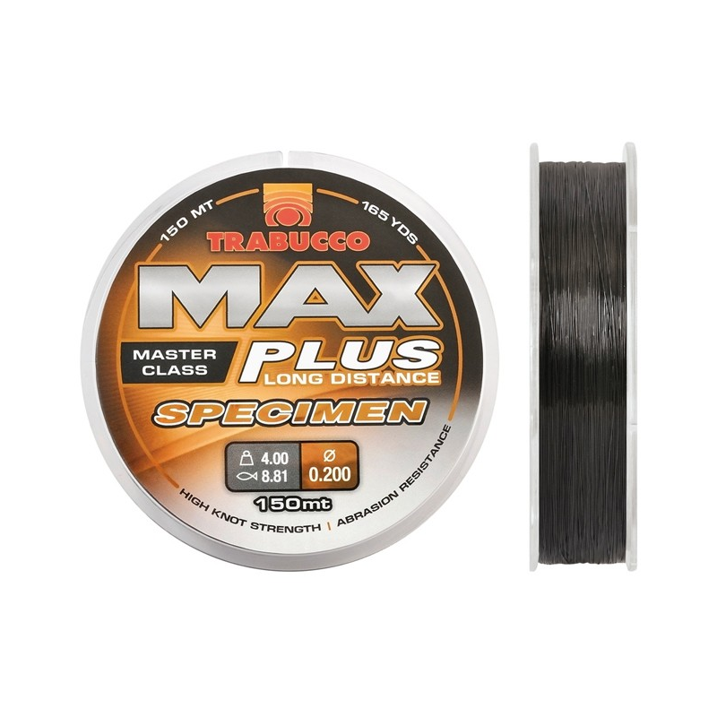 Fir monofilament Trabucco Max Plus Specimen, Black, 0.18mm/3.20kg/150m