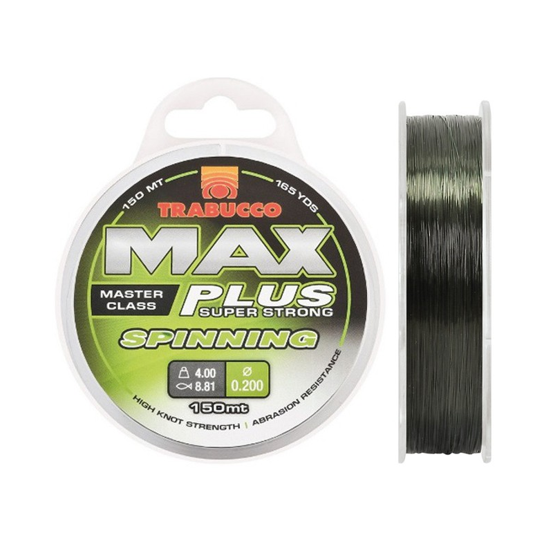 Fir monofilament Trabucco Max Plus Spinning, Green, 0.25mm/5.80kg/150m