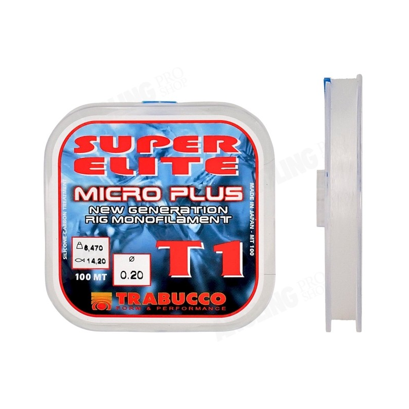 Fir monofilament Trabucco Super Elite Micro Plus T1, Transparent, 0.10mm/1.70kg/100m