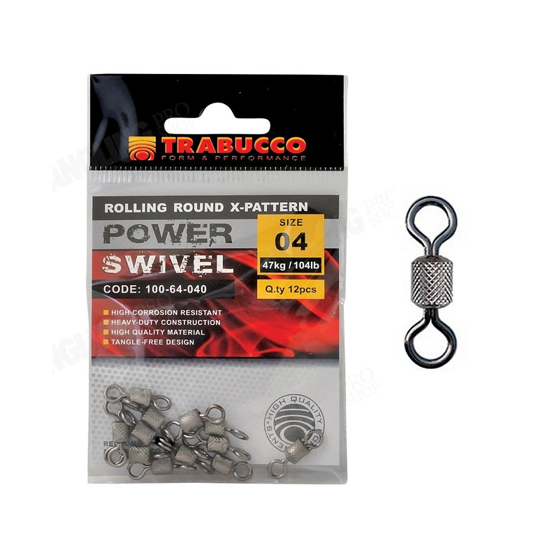 Vârtej Trabucco Rolling Round X-Pattern, Nr.20/14kg, 12buc/plic