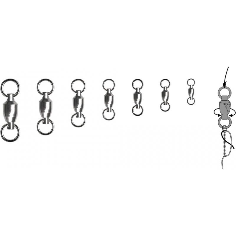 Vârtej cu rulment Trabucco BB Solid Ring, Nr.4/50kg, 6buc/plic