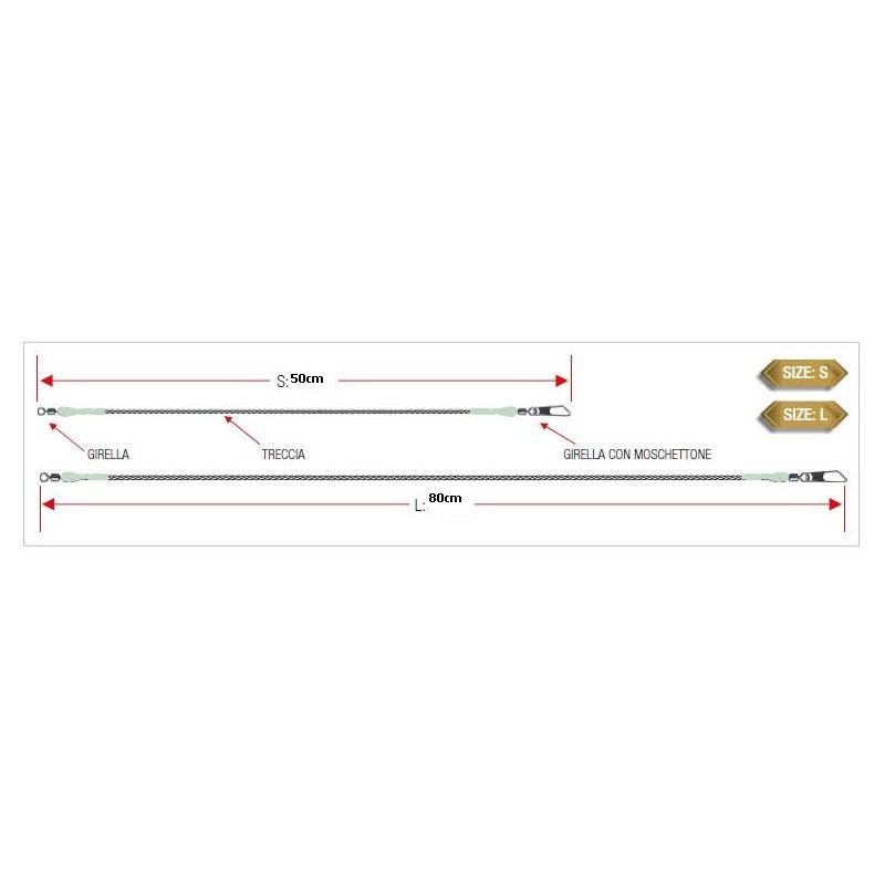 Strună antitangle pentru momitor/coşuleţ Trabucco Airtek Feeder Trace Mono, Large, 80cm, 3buc/plic