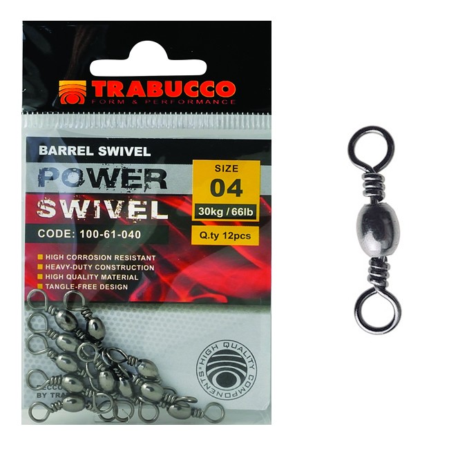 Vârtej Trabucco Barrel Swivel, Nr.12/14kg, 12buc/plic