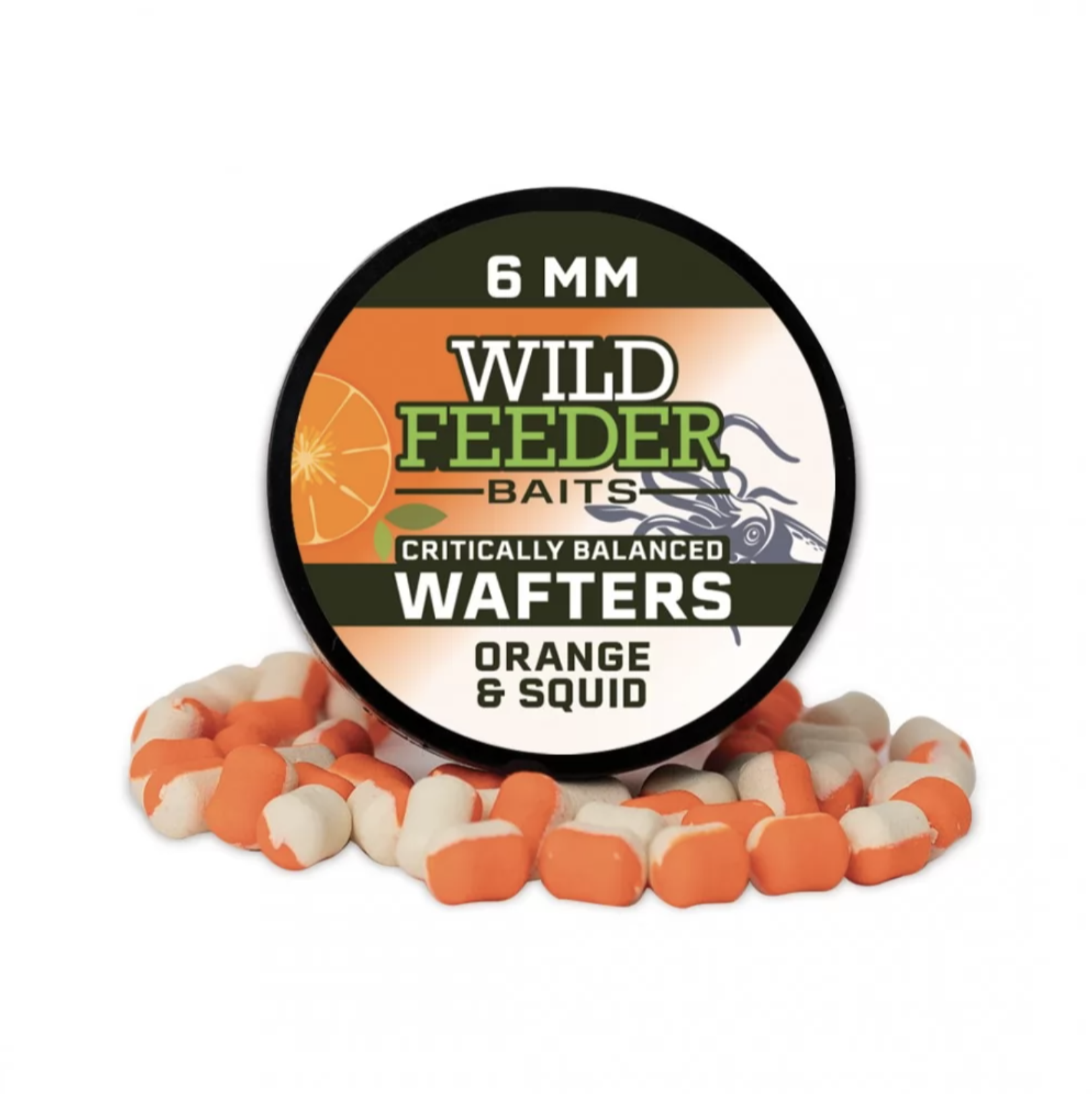 Wafters Wild Feeder Baits Wafters, Orange & Squid, 6mm