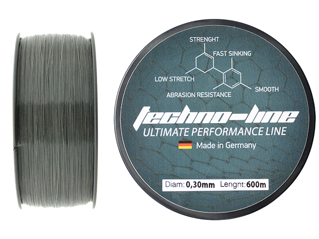 Fir monofilament Select Baits Techno-Line, Titan Grey, 0.30mm/7.6kg/600m