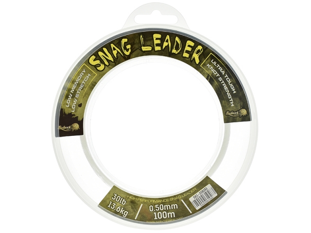 Fir înaintaș Select Baits Snag Leader, Transparent, 0.50mm/13.6kg/100m