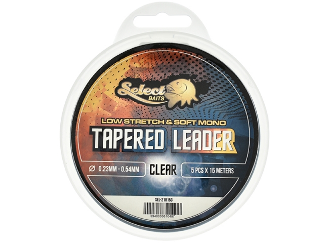 Fir înaintaș conic Select Baits Tapered Leader, Clear, 0.26mm-0.57mm, 5x15m/rolă