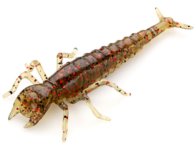 Larve FishUp Diving Bug, Culoare 045 Green Pumpkin Red & Black, 5cm, 8buc/plic