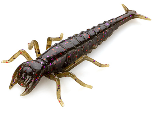 Larve FishUp Diving Bug, Culoare 050 Green Pumpkin Brown Red & Purple, 5cm, 8buc/plic
