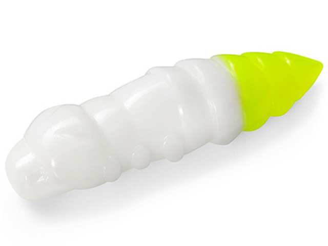 Larve FishUp Trout Series Pupa Cheese, Culoare 131 White Hot Chartreuse, 3.2cm, 10buc/plic