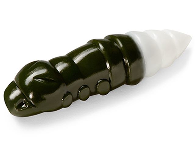 Larve FishUp Trout Series Pupa Cheese, Culoare 140 Dark Olive White, 3.2cm, 10buc/plic