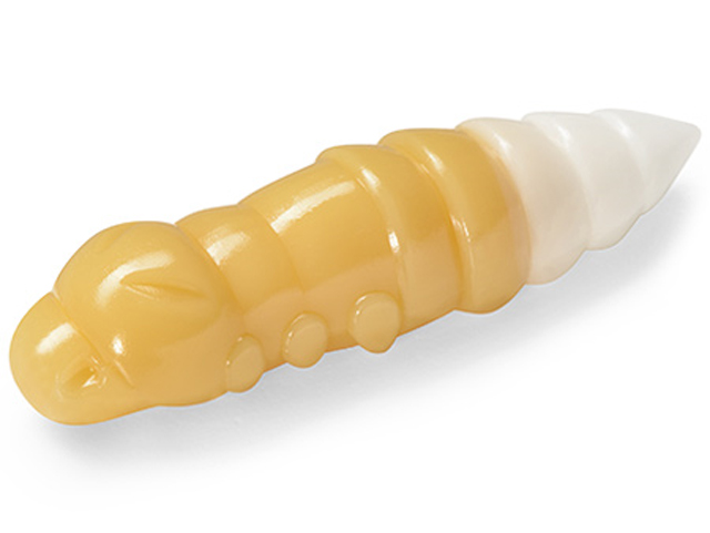 Larve FishUp Trout Series Pupa Cheese, Culoare 134 Cheese White, 3.8cm, 8buc/plic