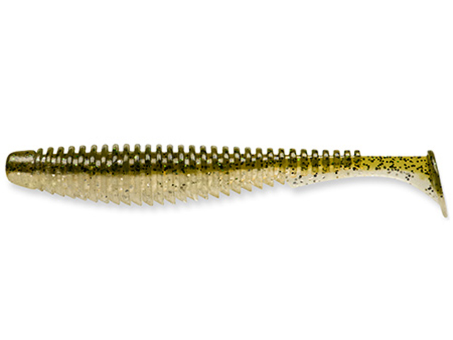 Shad FishUp U-Shad 4", Culoare 202 Green Pumpkin Pearl, 10.1cm, 8buc/plic