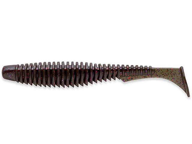 Shad FishUp U-Shad 2", Culoare 050 Green Pumpkin Brown Red & Purple, 5cm, 10buc/plic