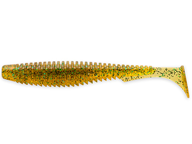 Shad FishUp U-Shad 3.5", Culoare 036 Caramel Green & Black, 9cm, 8buc/plic
