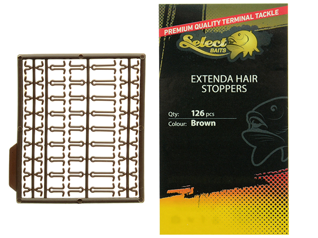 Opritoare Select Baits Extenda Hair Stoppers, Brown, 126buc/plic