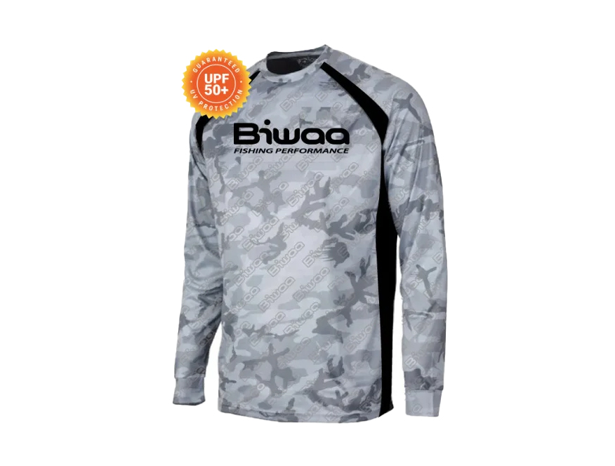 Bluză Biwaa cu protecție solară UPF50+, Grey Camo, mărimea undefined